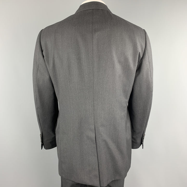 TOM FORD Taille 50 Costume à revers cranté en laine anthracite à chevrons