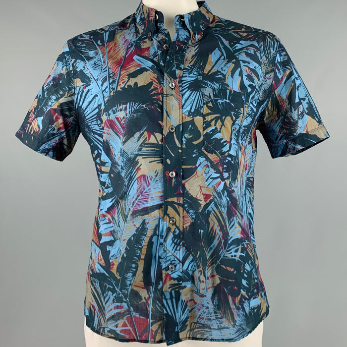 PS by PAUL SMITH Camisa de manga corta de algodón con estampado multicolor azul Talla XL