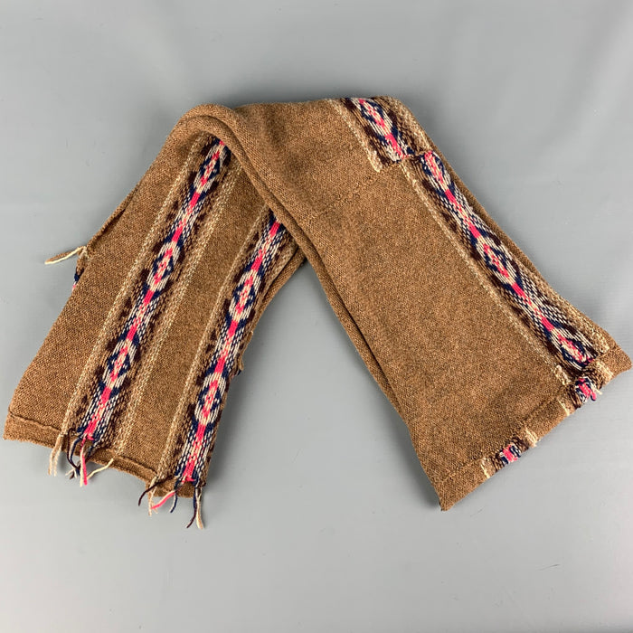 DRIES VAN NOTEN Grey Blue Stripe Wool Scarf
