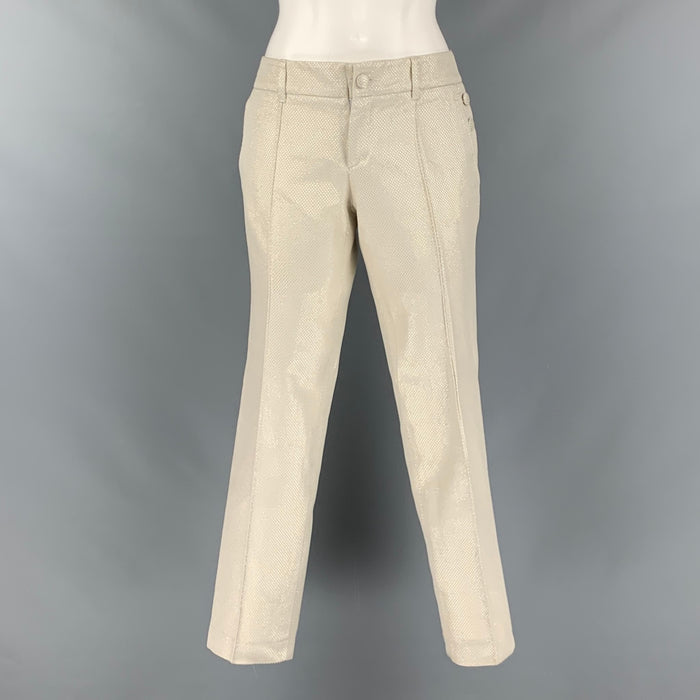 GUCCI Size 4 Silver Cotton Silk Low Back Dress Pants