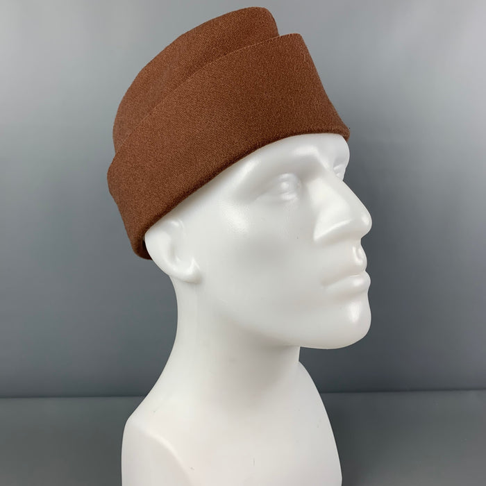 EMPORIO ARMANI Gorro militar de mezcla de lana marrón talla única