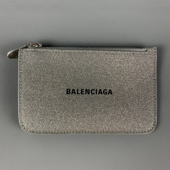 BALENCIAGA Silver Gliter Credit Card Holder Wallet