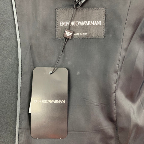 Interior Emporio Armani Made in Italy label and attached black Emporio Armani hangtag.