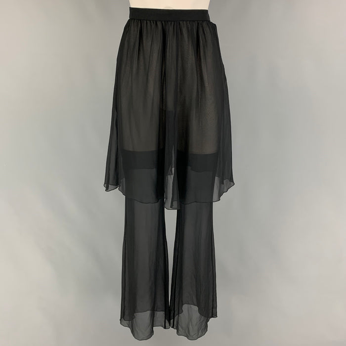 KARL LAGERFELD Size 6 Black Silk Overlay Dress Pants