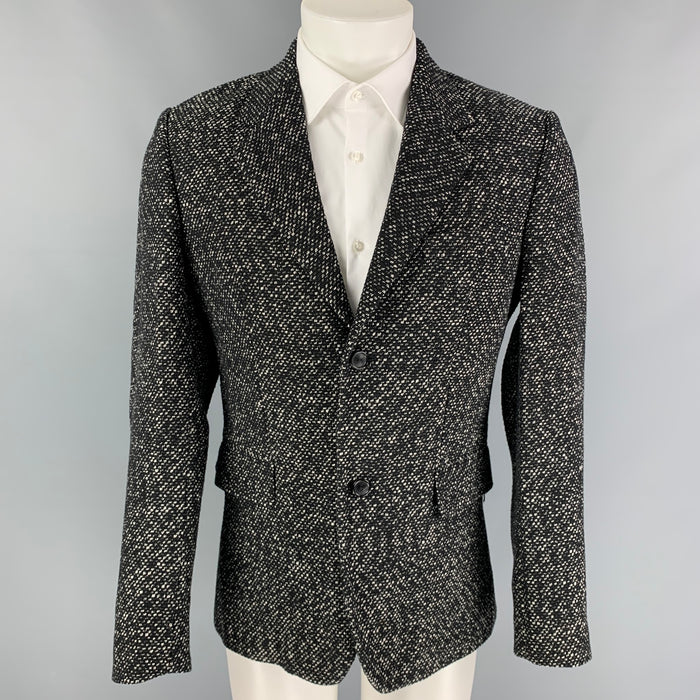 OUR LEGACY SS 15 Size 38 Black White Heather Cotton / Polyamide Sport Coat