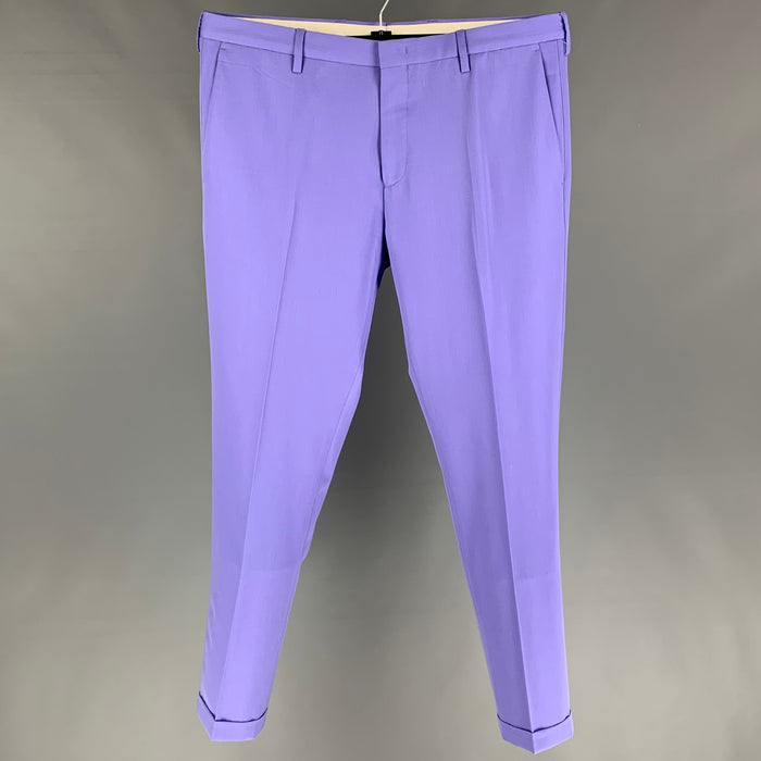 PAUL SMITH Talla 34 Pantalones de vestir con bragueta y cremallera en mezcla de viscosa lavanda