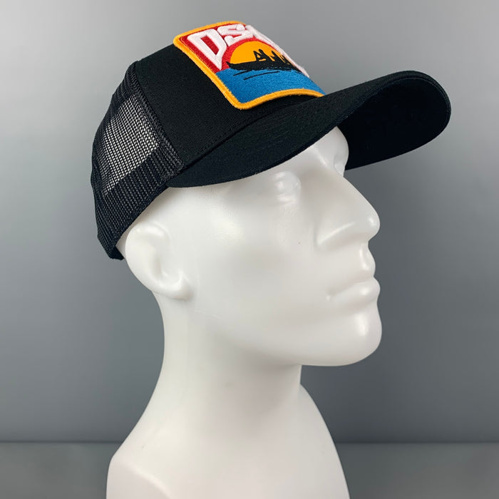 DSQUARED2 Black Yellow Embroidered Canvas Hats