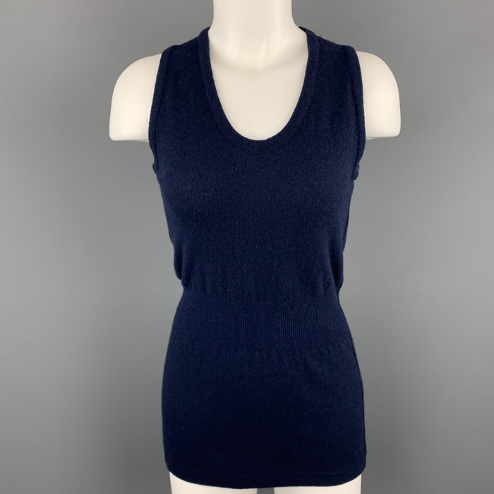 COMME des GARCONS Size M Navy Wool / Nylon Knit Tank Top