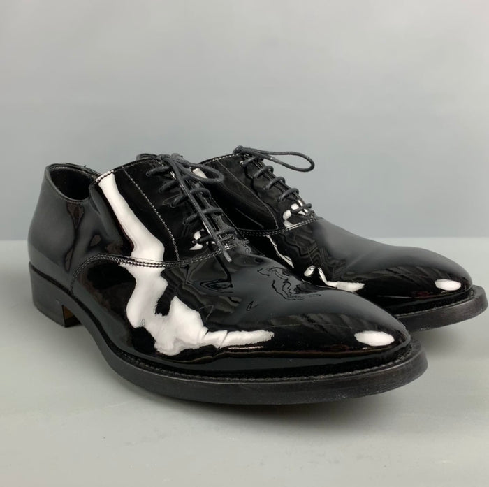 PAUL SMITH Talla 10 Zapatos negros con cordones lisos