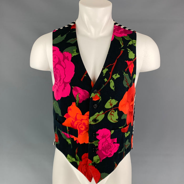 CHEAP and CHIC by MOSCHINO Size 40 Multi-Color Floral Cotton Buttoned Vest