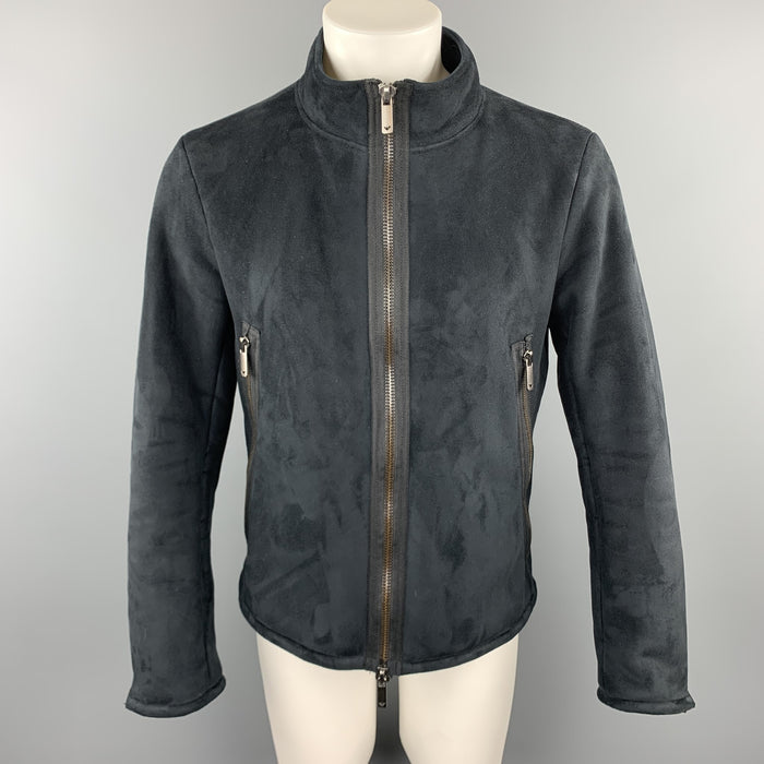 EMPORIO ARMANI Size S Black Polyester / Nylon Full Zip Zipped Sleeves Jacket