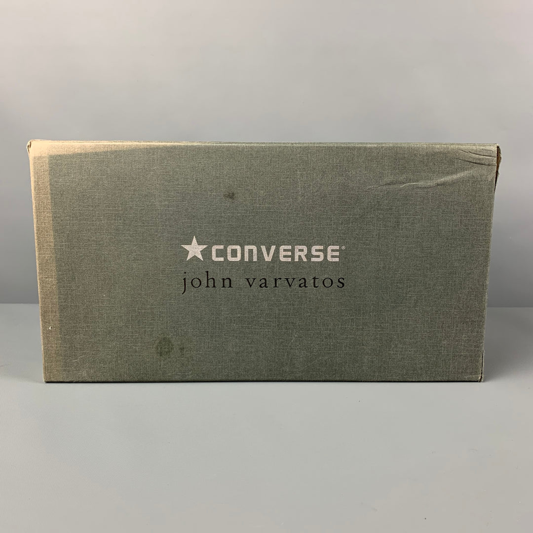 JOHN VARVATOS x CONVERSE Taille 10 Baskets montantes en toile peintes blanches