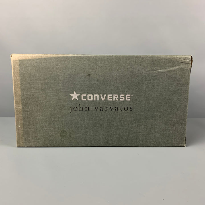 JOHN VARVATOS x CONVERSE Taille 10 Baskets montantes en toile peintes blanches