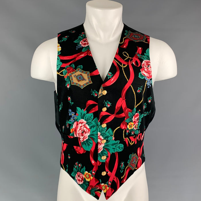 CHEAP and CHIC by MOSCHINO Size 40 Multi-Color Floral Cotton Buttoned Vest
