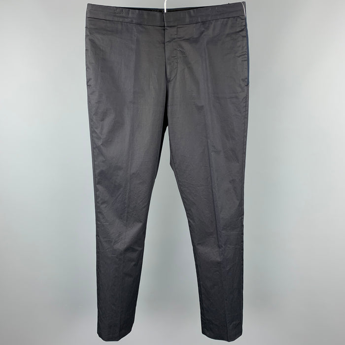 GIVENCHY Size 32 Black Two Toned Cotton Zip Fly Dress Pants