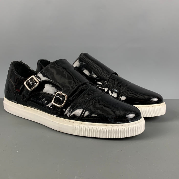 DSQUARED2 Size 10 Black Double Monk Strap Sneakers