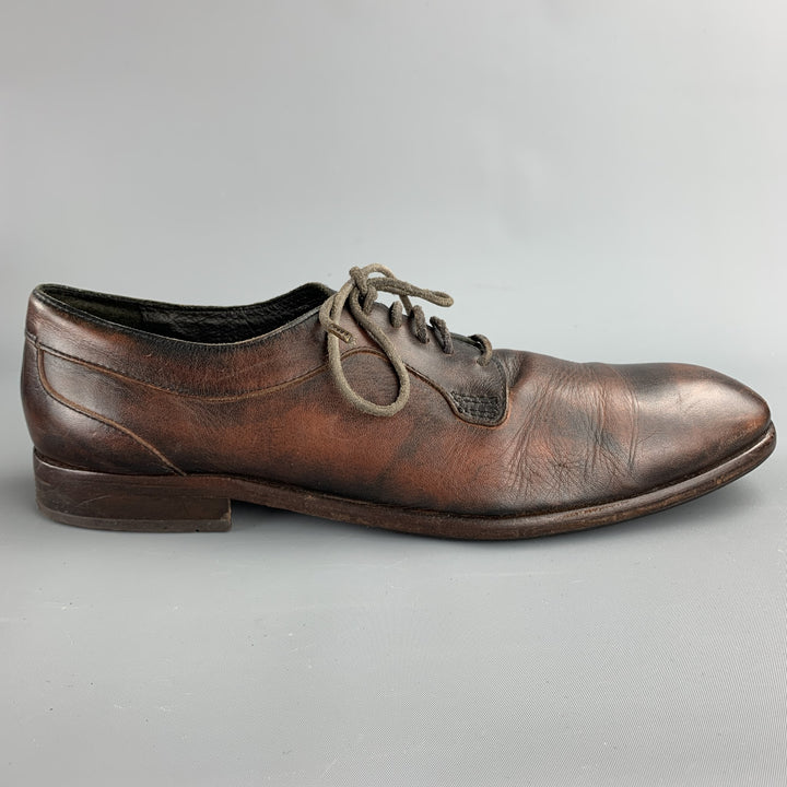 HUDSON Size 12 Brown Antique Leather Lace Up Shoes