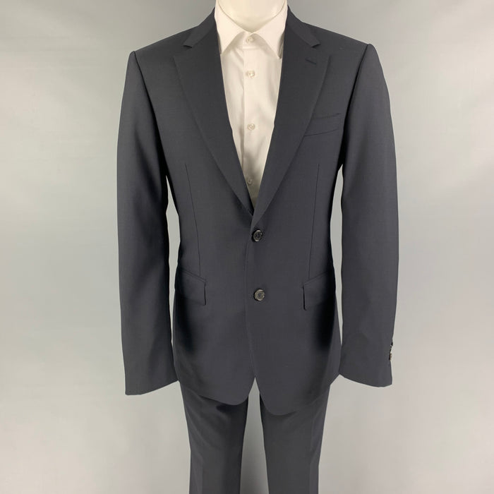 LANVIN Size 38 Navy Lana Wool Notch Lapel Suit