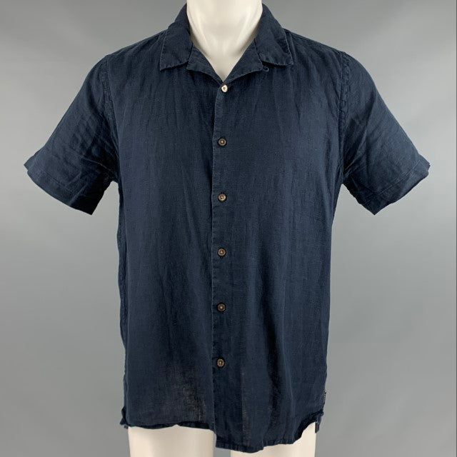 PAUL SMITH Camisa Manga Corta Lino Azul Marino Talla M