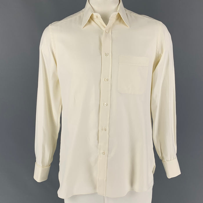 BRIONI for WILKES BASHFORD Size M Cream Cotton French Cuff Long Sleeve Shirt