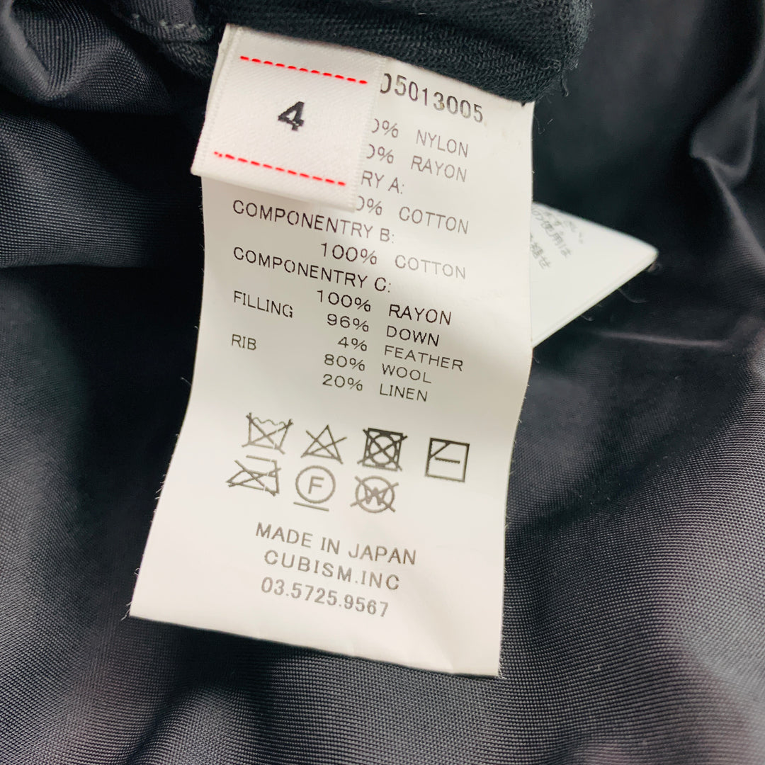 VISVIM Size L -Corps Down Jacket- Black Nylon Buttoned Coat