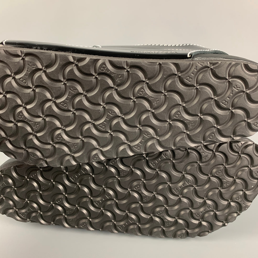 PROENZA SCHOULER x BIRKENSTOCK Size 9 Black White Contrast Stitch Leather Belted Sandals