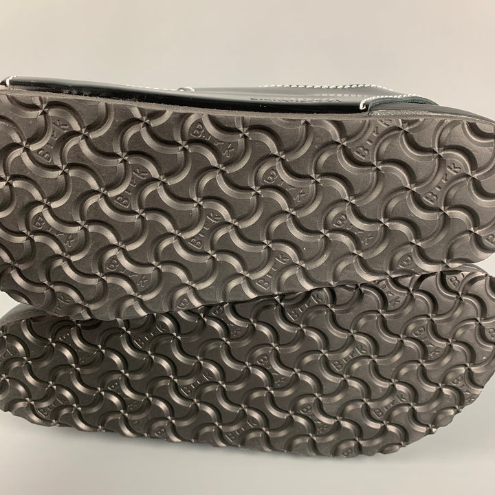 PROENZA SCHOULER x BIRKENSTOCK Size 9 Black White Contrast Stitch Leather Belted Sandals
