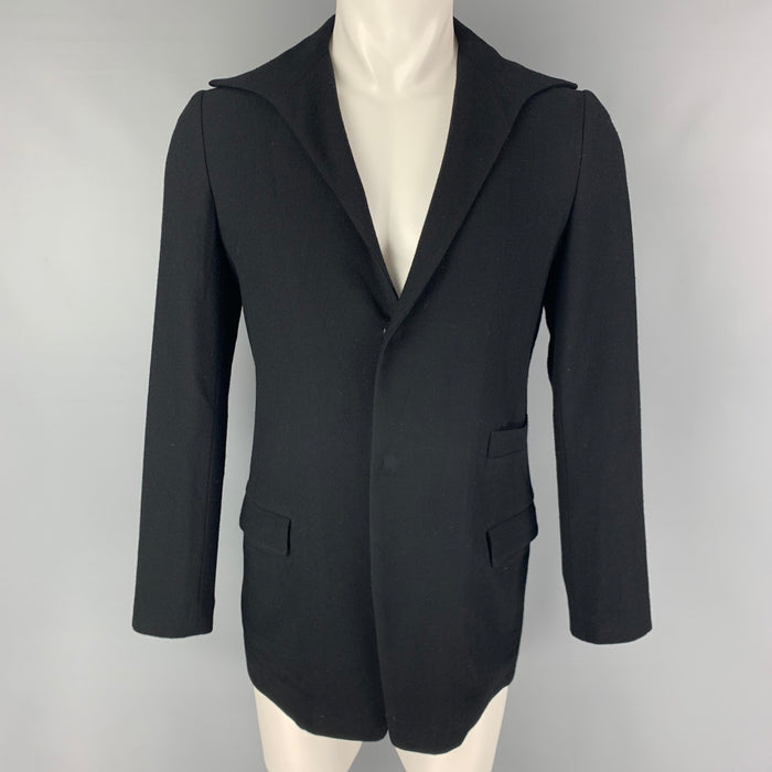 YOHJI YAMAMOTO Size 38 Size S Black Wool Snaps Jacket