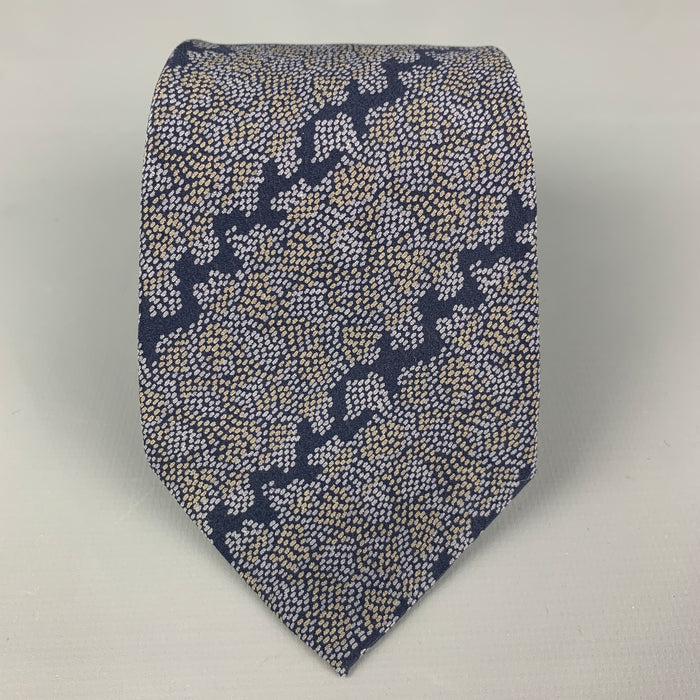 MISSONI Grey Blue Abstract Silk Tie