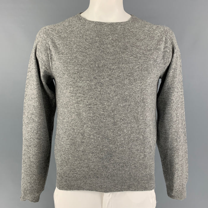 BALENCIAGA Size L Grey Lana Wool Cashmere Crew-Neck Pullover