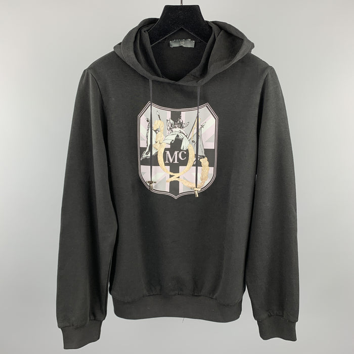 MCQ by ALEXANDER MCQUEEN Size XS Black Embellishment Cotton Hooded Sweatshirt