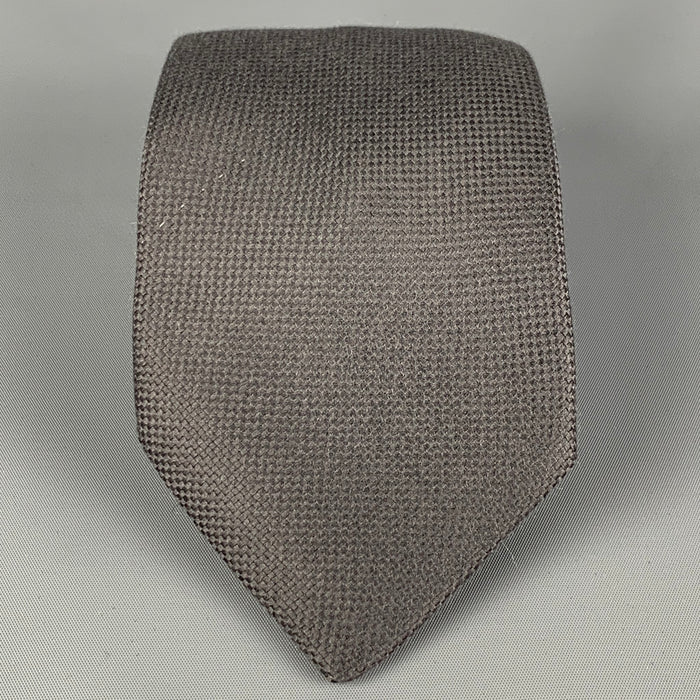 HERMES 233623 SA Dark Gray Silk Neck Tie