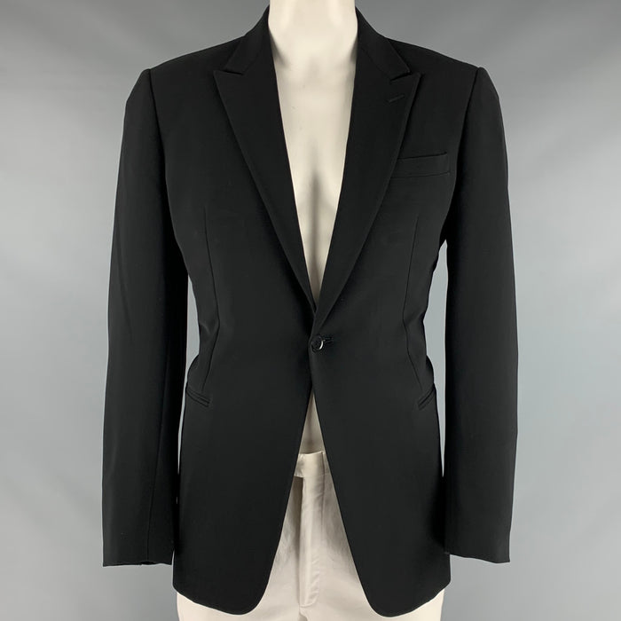 GIORGIO ARMANI Size 44 Black Polyester Elastane Sport Coat