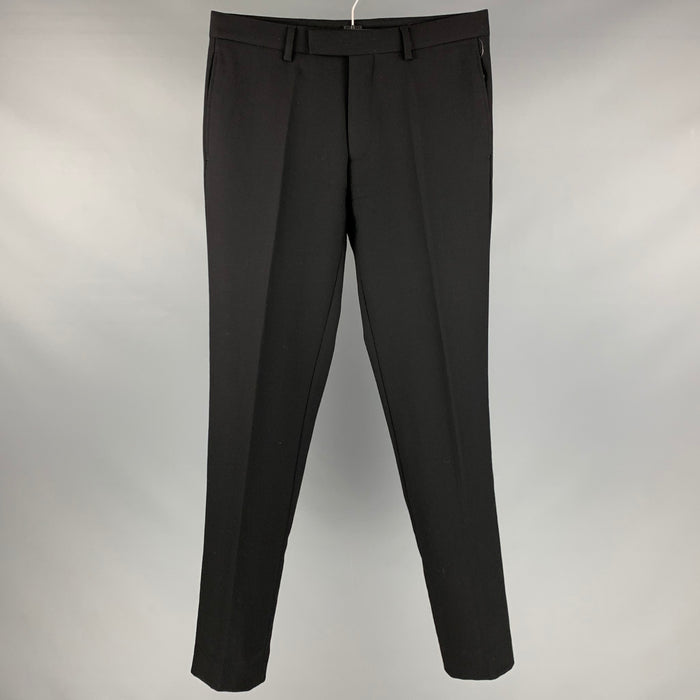SANDRO Size 30 Black Solid Wool Zip Fly Dress Pants