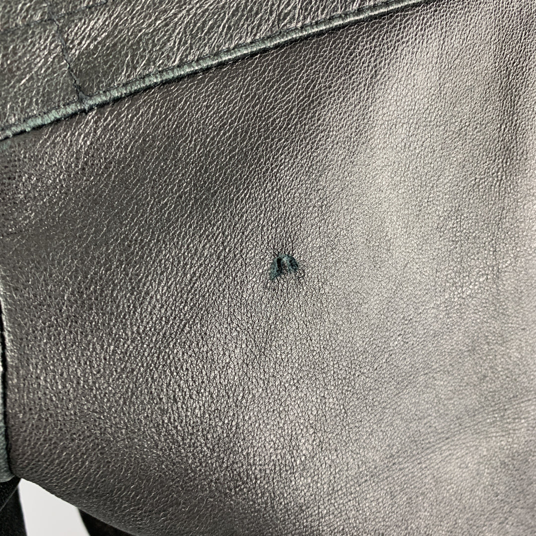 GIVENCHY Talla 38 Chaqueta con bolsillo con solapa y cuello de cuero negro