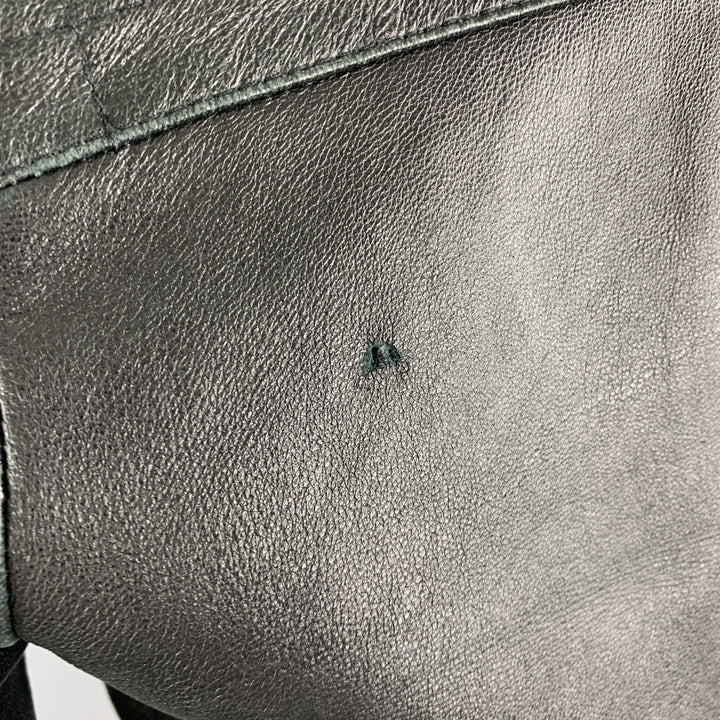 GIVENCHY Talla 38 Chaqueta con bolsillo con solapa y cuello de cuero negro