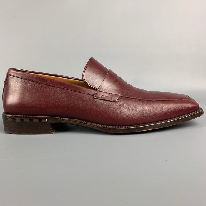 LOUIS VUITTON Size 10 Burgundy Leather Square Toe Loafers