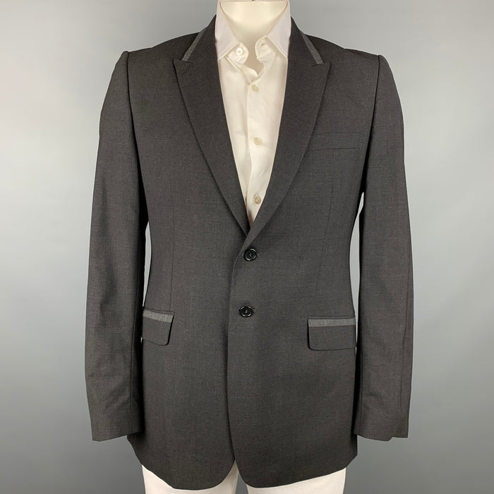 PS by PAUL SMITH Size 42 Charcoal Wool Peak Lapel Sport Coat