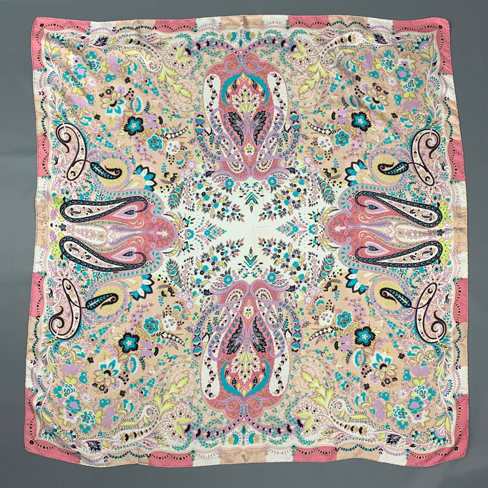 ETRO Multi-Color Paisley Twill Silk Scarf