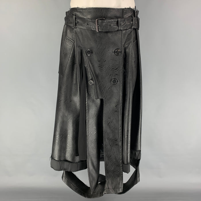 MAISON MARGIELA FW 2019 Size 32 Black Viscose Deconstructed Lapel Casual Pants