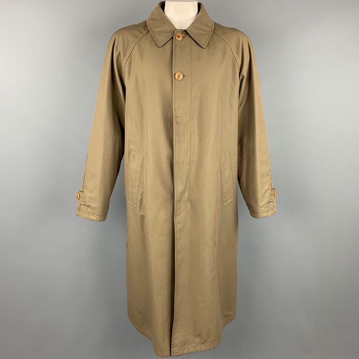 ERMENEGILDO ZEGNA Size L Olive & Black Wool Blend Reversible Coat