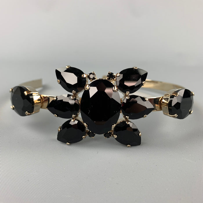 MARNI Black & Gold Diamante Rhinestones Headband