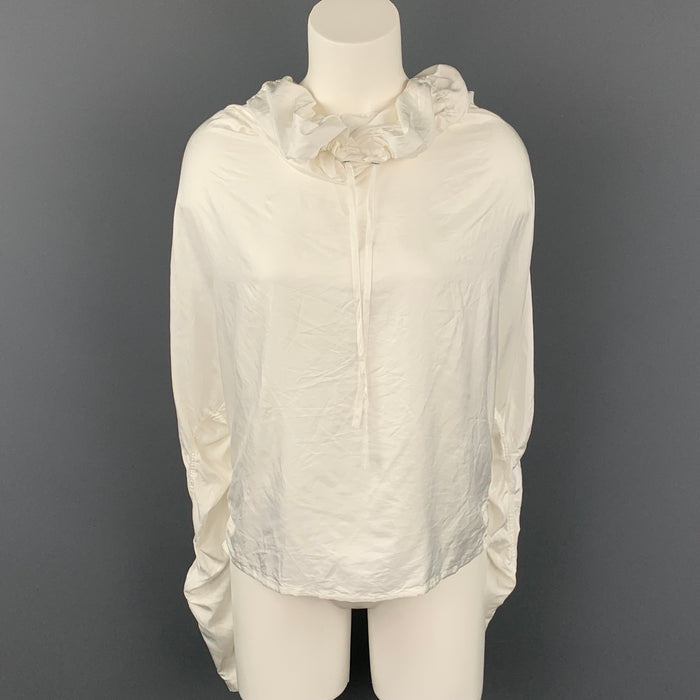 LANVIN 2007 by Alber Elbaz Size 6 White Polyester Casual Top