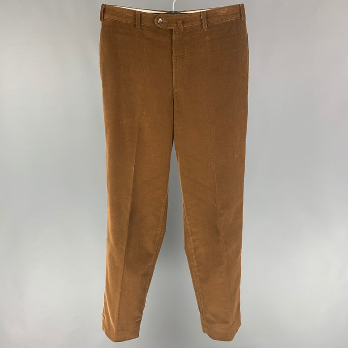 LORO PIANA Size 32 Brown Corduroy Zip Fly Casual Pants