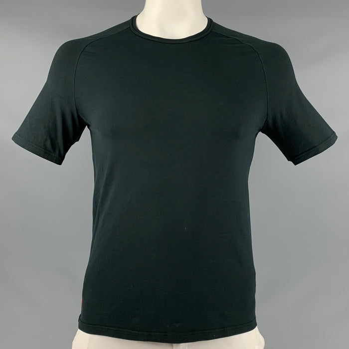 PRADA Size L Black Cotton Elastane Short Sleeve T-shirt