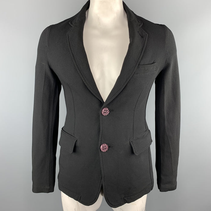 COMME des GARCONS HOMME PLUS Size L Black Polyester Purple Buttons Jacket
