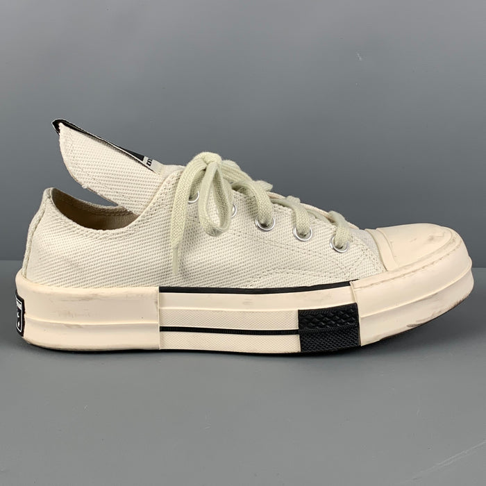 CONVERSE x DRKSHDW Size 7 Off White Black Canvas Low Top Sneakers