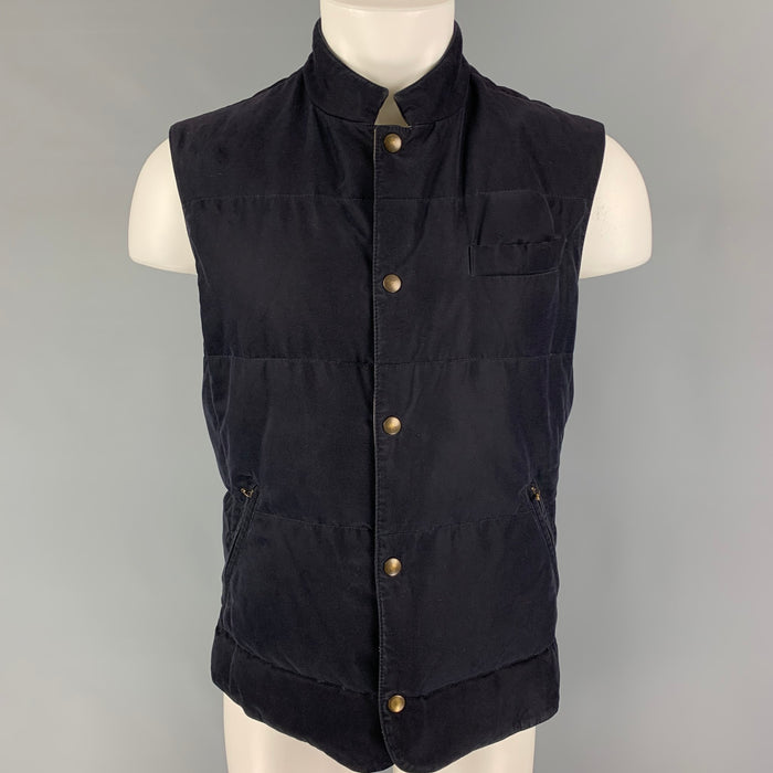 BRUNELLO CUCINELLI para BERGDORF GOODMAN Talla S Chaleco de nailon poliéster gris marino