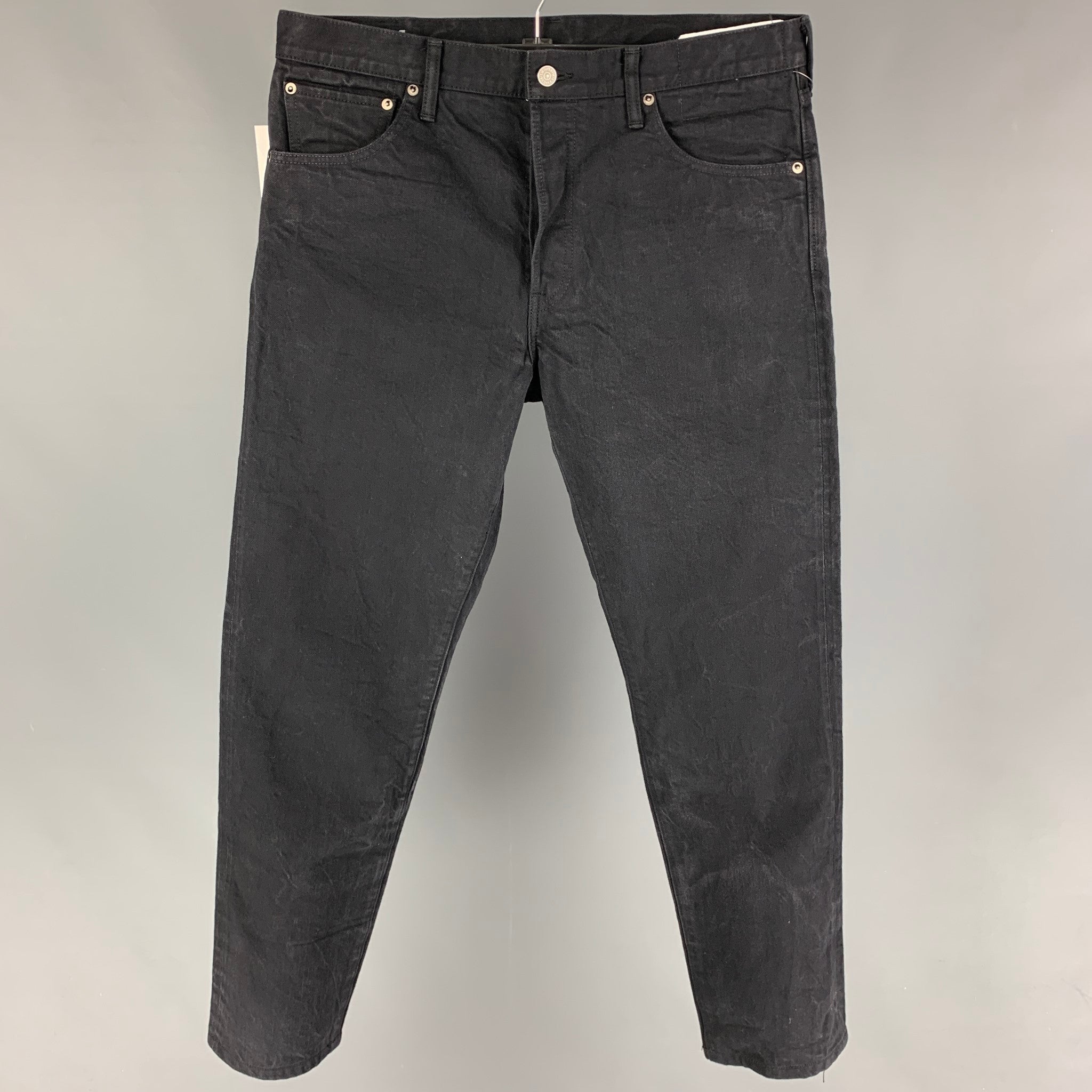 VISVIM Social Sculpture 16 CMYK Size 36 Black Selvedge Denim Jeans