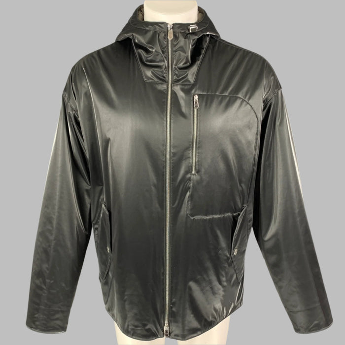 HERMES Size 40 Charcoal Reflective Tech 2H Hooded Jacket